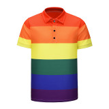 rainbow polo shirt
