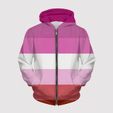 lesbian flag zip hoodie