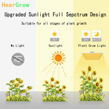 GD-1000 1000W Led Grow Light for Indoor Plants, Sunlike Spectrum with IR, UV for 3'x 3' - HearGrow(US ONLY)