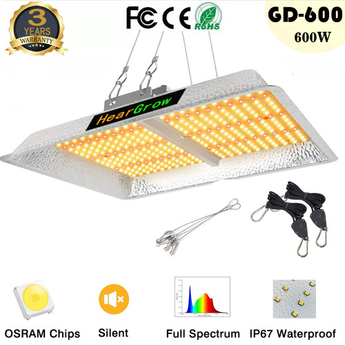 Kedelig trist Rough sleep GD 600W Led Grow Lights for Indoor Plants, Sunlike Spectrum with IR, UV for  2'x 2' - HearGrow