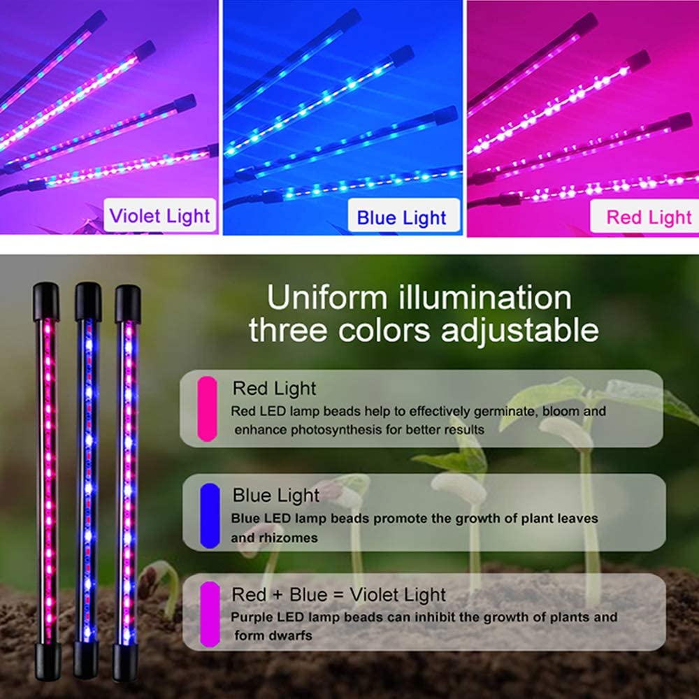 Auto ON  Off Bulbs with 3/9/12H Tim Full Spectrum Grow Light for Indoor Plants 