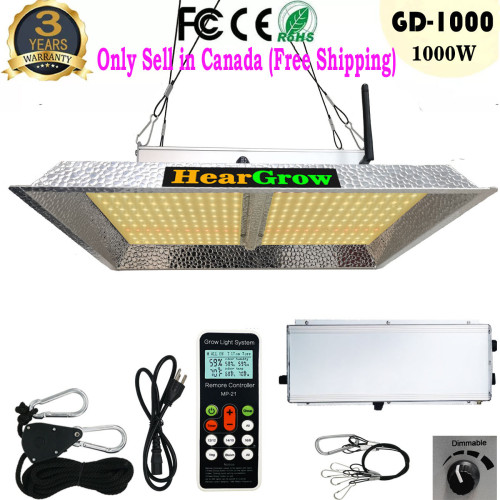 1000W LED Grow Lights Full Spectrum for Indoor Plants with Remote Controller, Auto ON/Off Timer No Noise 3x3FT Coverage Plants Light with Reflective Aluminum Hood for Seedling Veg Bloom-Only Sell on Canada (Free Shipping)