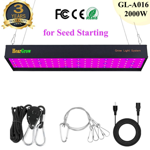 2000W LED Grow Light Full Spectrum Daisy Chain Aluminum Veg Bloom Grow Lamps for Indoor Plant Hydroponics Gardening(US ONLY)