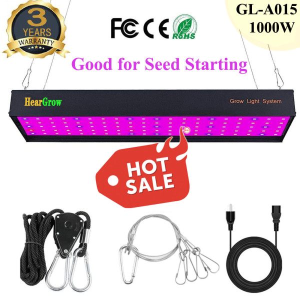 1000W LED Grow Light Full Spectrum Daisy Chain Aluminum Veg Bloom Grow Lamps for Indoor Plant Hydroponics Gardening(US ONLY)