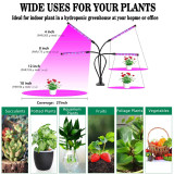 LED Grow Light for Indoor Plants 4 Head Led Grow Light Plant Grow Lamp with Auto 3/9/12H Timer,3 Lighting Modes,10 Level Brightness for Indoor Plants Succulent Veg Flower
