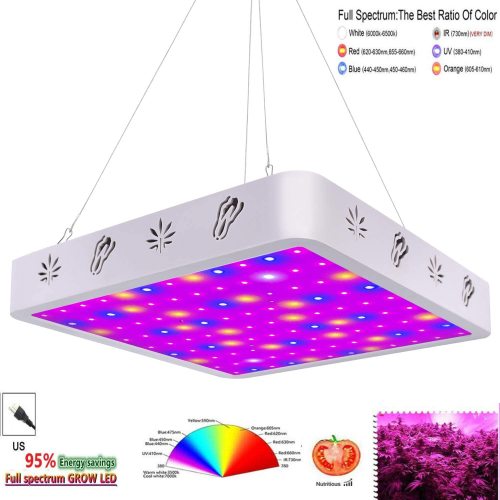 600W LED Grow Light Panel Lamp  Full Spectrum Hydroponic Plant Growing with Adjustable Hanger(108pcs LEDs) 2PACK- HearGrow(US ONLY)