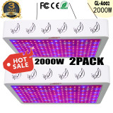 2000W Full Spectrum LED Grow Light for Indoor Plants 2000W 2ftx2ft 3ftx3ft Coverage -HearGrow GL-A002(2PACK)