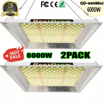 6000W HPS LED Grow Light for Indoor Plants Full Spectrum 2x2ft No Noise Hydroponic Growing Light with Reflective Aluminum Hood for Seeding Veg and Bloom Greenhouse Growing(2PACK)