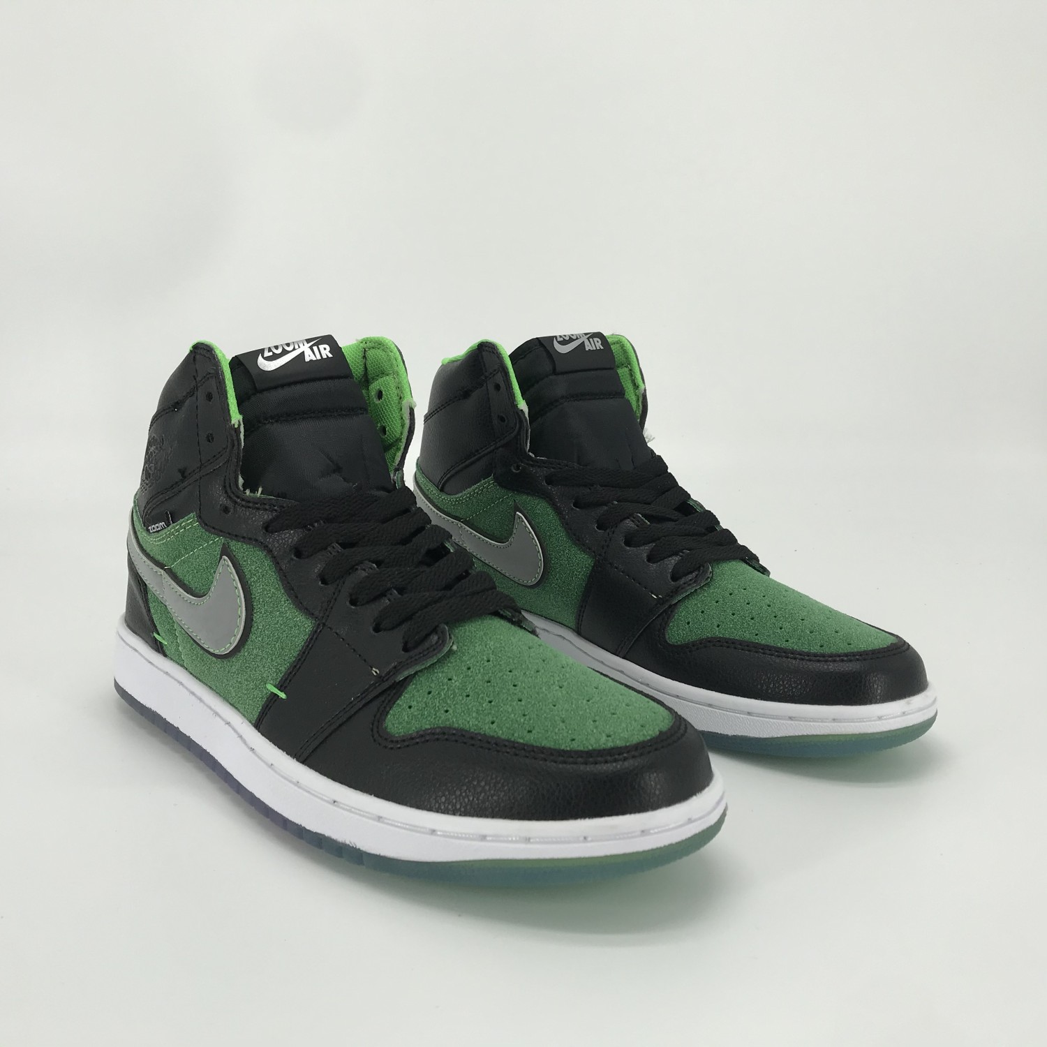 black and green jordan 1s