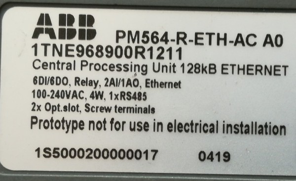ABB PM564-R-ETH-AC AO 1TNE968900R1211