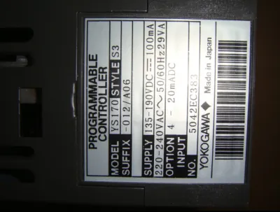 YOKOGAWA YS170 YS170-012 Programmable Module