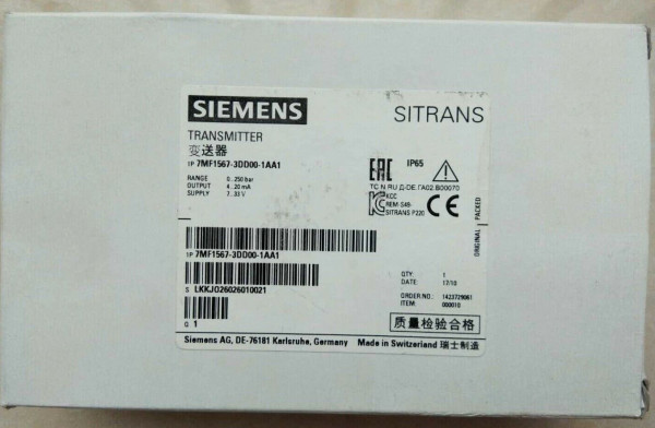 SIEMENS 7MF4420-3DA00-1AA1 Pressure Transmitters