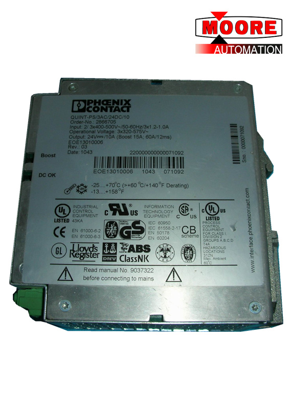 PHOENIX QUINT-PS/3AC/24DC/10 2866705 Power supply unit