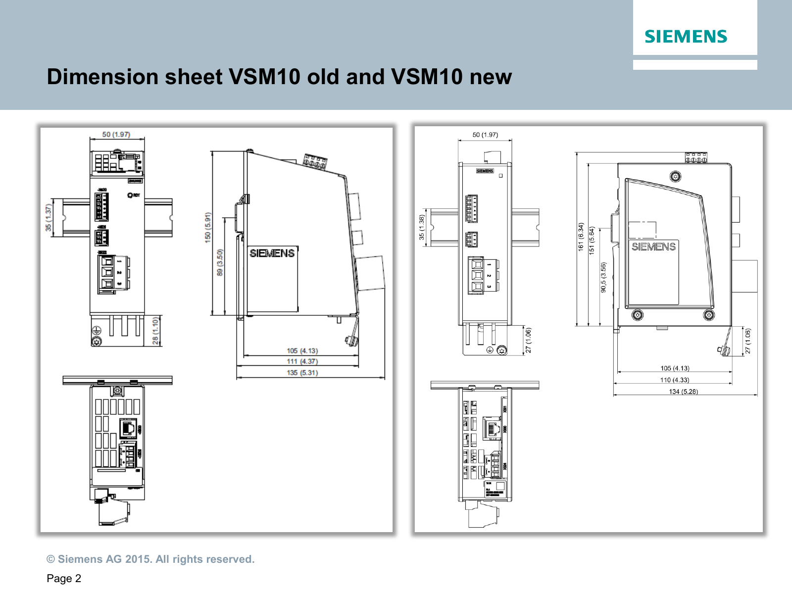 Siemens 6SL3053-0AA00-3AA1 VSM10 official dimensional drawing