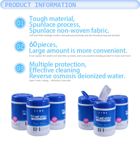 Sterilizing And Germicidal for Homes 60 Pcs//Pack Portable Extraction Pouch 75/% Alcohol Cleaning Wet Wipes Disposable Disinfection Wipes 5 Pack