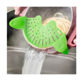 Fold-away strainer & Colander, Clip On Silicone Colander, Fits All Pots and Bowls