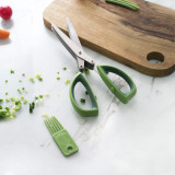 Stainless Steel Five Layer Scissors Vegetable Spice Kitchen Knife Multiple Blade