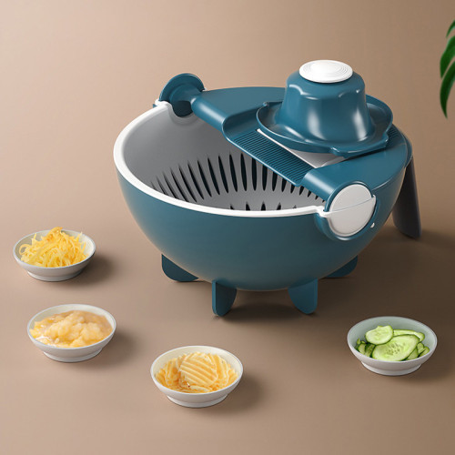 Magic Multifunctional Rotate Vegetable Cutter With Drain Basket