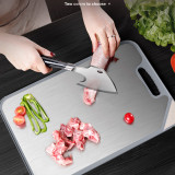 Multifunctional antibacterial double-sided stainless steel cutting board plastic mildew cutting board anti-skid sharpening knife