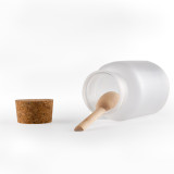 bath salt Bottle 200ml powder plastic bottle with cork bath salt jar with wood spoon LLFA