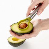 Stainless steel avocado slicer