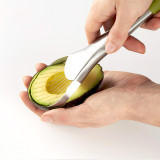 Stainless steel avocado slicer