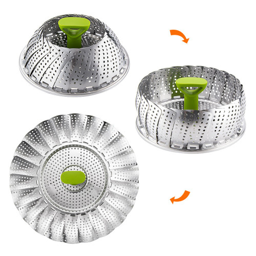 100% High grade stainless steel vegetable basket steamer