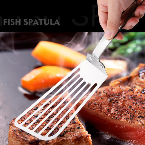 18/8 stainless steel flexible slotted turner fish spatula