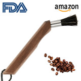 Coffee grinder brush walnut
