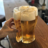 Super Schooner Beer Cup Mug Cup Separable 4 part Large Capacity Fall Resistant Thick Beer Mug Cup Transparent for Club Bar Party Home
