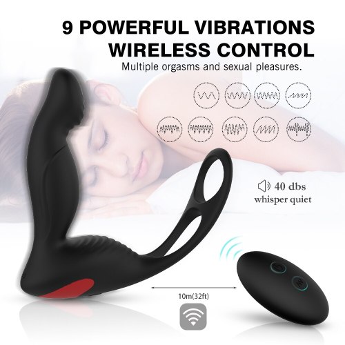VIBRO© Prostate Massage Vibrator With Delay Ejaculation Ring