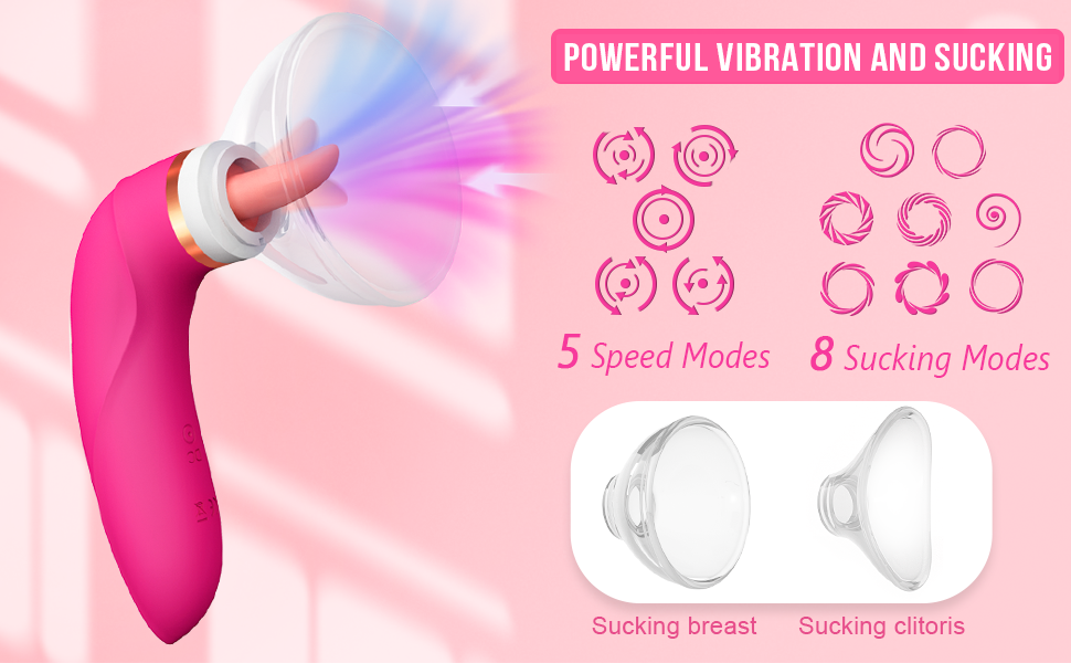 VIBRO© Clitoral Nipples Sucking Licking Tongue Vibrator