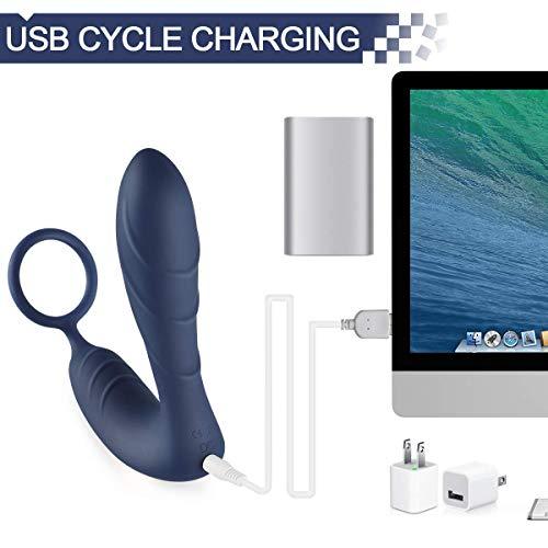 VIBRO© Vibrating Prostate Massager with Cock Ring, BOMBEX 10 Patterns Anal Plug with Remote Control, G-spot Vibrator Sex Toys for Men, Women and Couple