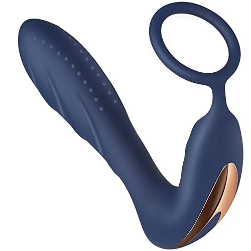 VIBRO© Vibrating Prostate Massager with Cock Ring, BOMBEX 10 Patterns Anal Plug with Remote Control, G-spot Vibrator Sex Toys for Men, Women and Couple