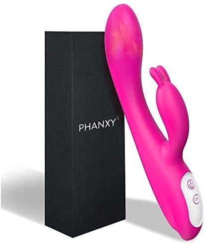 VIBRO© G Spot Rabbit Vibrator with Heating Function and Bunny Ears for Clitoris G-spot Stimulation,Waterproof Dildo Vibrator with 9 Powerful Vibrations Dual Motor Stimulator for Women or Couple Fun(Red)