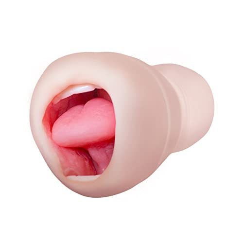 VIBRO© Male Masturbator, Deep Throat Blow Job Stroker Realistic Mouth with Teeth and Tongue, Close-Ended Pocket Pal Oral Adult Sex Toys for Man Masturbation