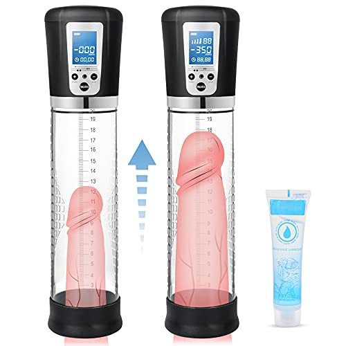 Electric Penis Vacuum Pump with 4 Suction Intensities, Adorime Rechargeable Automatic High-Vacuum Penis Enlargement Extend Pump, Penis Enlarge Air Pressure Device for Stronger Bigger Erections