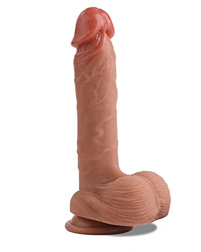 Realistic Dildo for Beginners Lifelike Huge Silicone Dildo, with Strong Suction Cup for Hands-Free Play, Realistic Penis for G-Spot Stimulation Dildos Anal Sex Toys for Women and Couple 7.7
