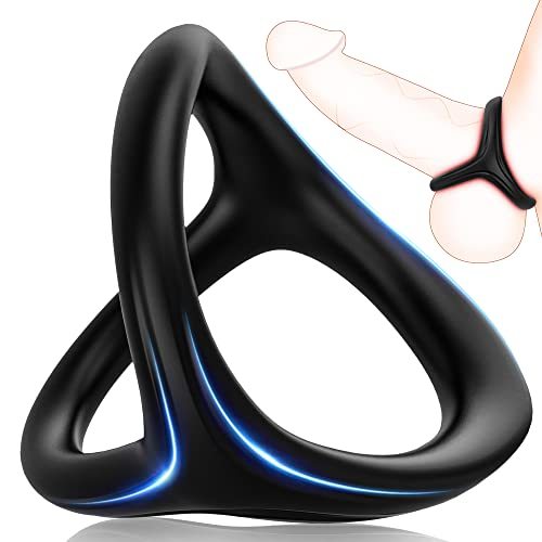 Silicone Penis Ring, Adorime 3 in 1 Ultra Soft Cock Ring for Erection Enhancing Sex Toy for Men Couple …