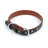 Double Color Leather Dog Collar