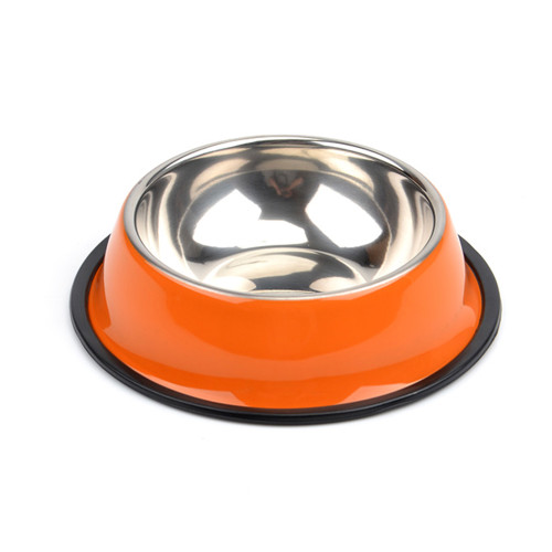 Stainless Steel Dog Bowl with Rubber Base