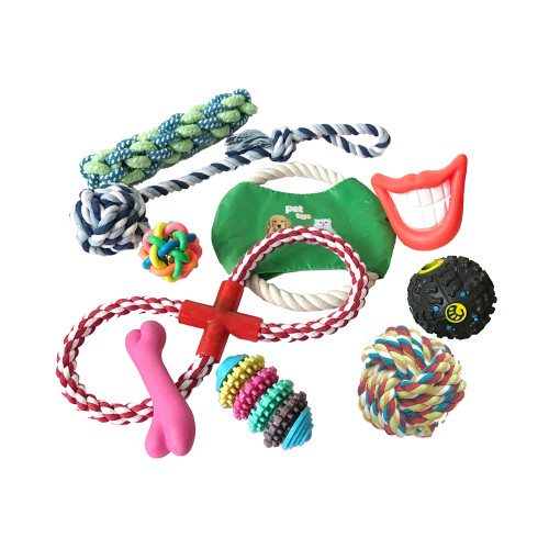 10 Pieces Dog Toy and Rope Combos