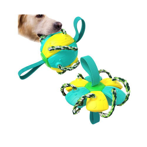 Dog Toys Soccer Ball & Frisbee with Grab Tabs