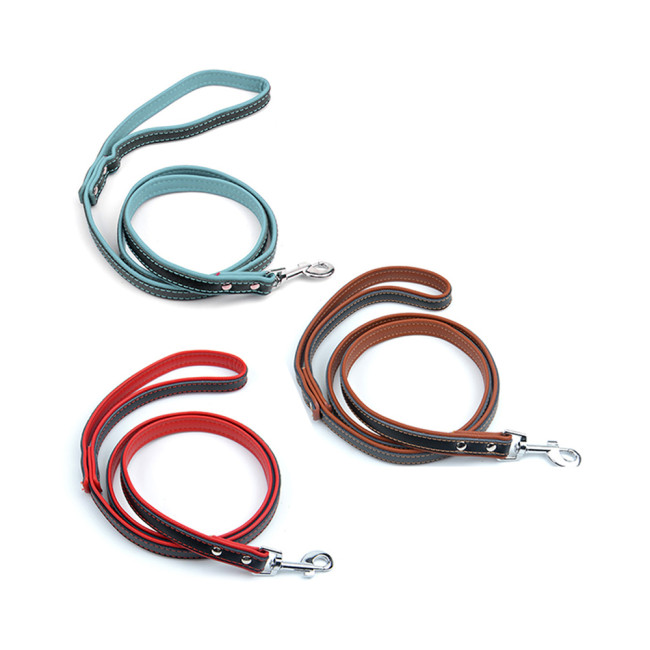 Double Color Leather Dog Leash