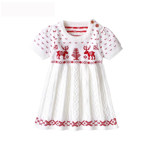 Herbst Winter Mädchen Kinder Gestrickte Kleid Mode Kurzarm A-linie Plissee Kleinkind & Infantil Strickwaren Kleider kinder Kleidung