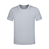 212# Thick cotton high round neck T-shirt