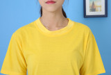 212# Thick cotton high round neck T-shirt