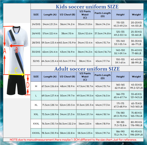 Kids Adult 6 color soccer uniform #5030(LD)