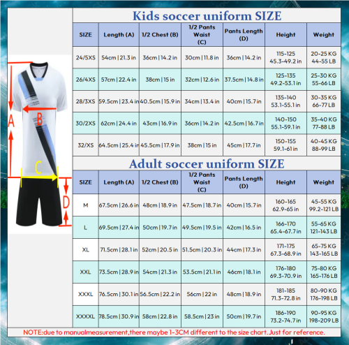 Kids Adult 6 color soccer uniform #5022