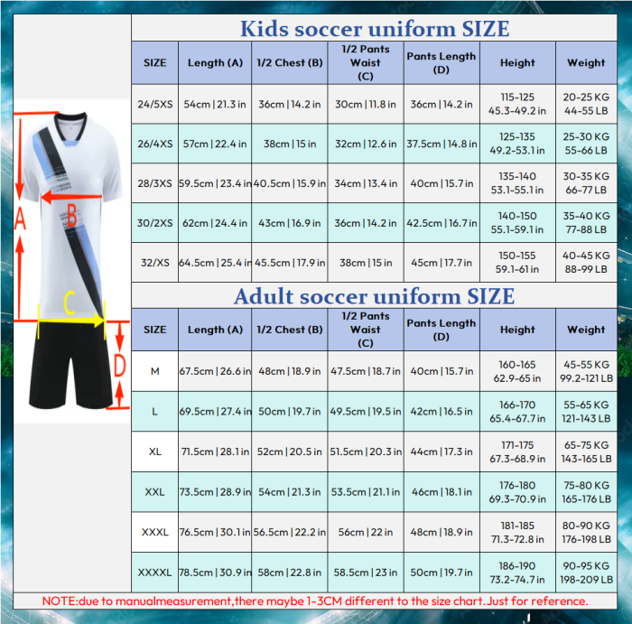 Kids Adult 6 color soccer uniform #5032